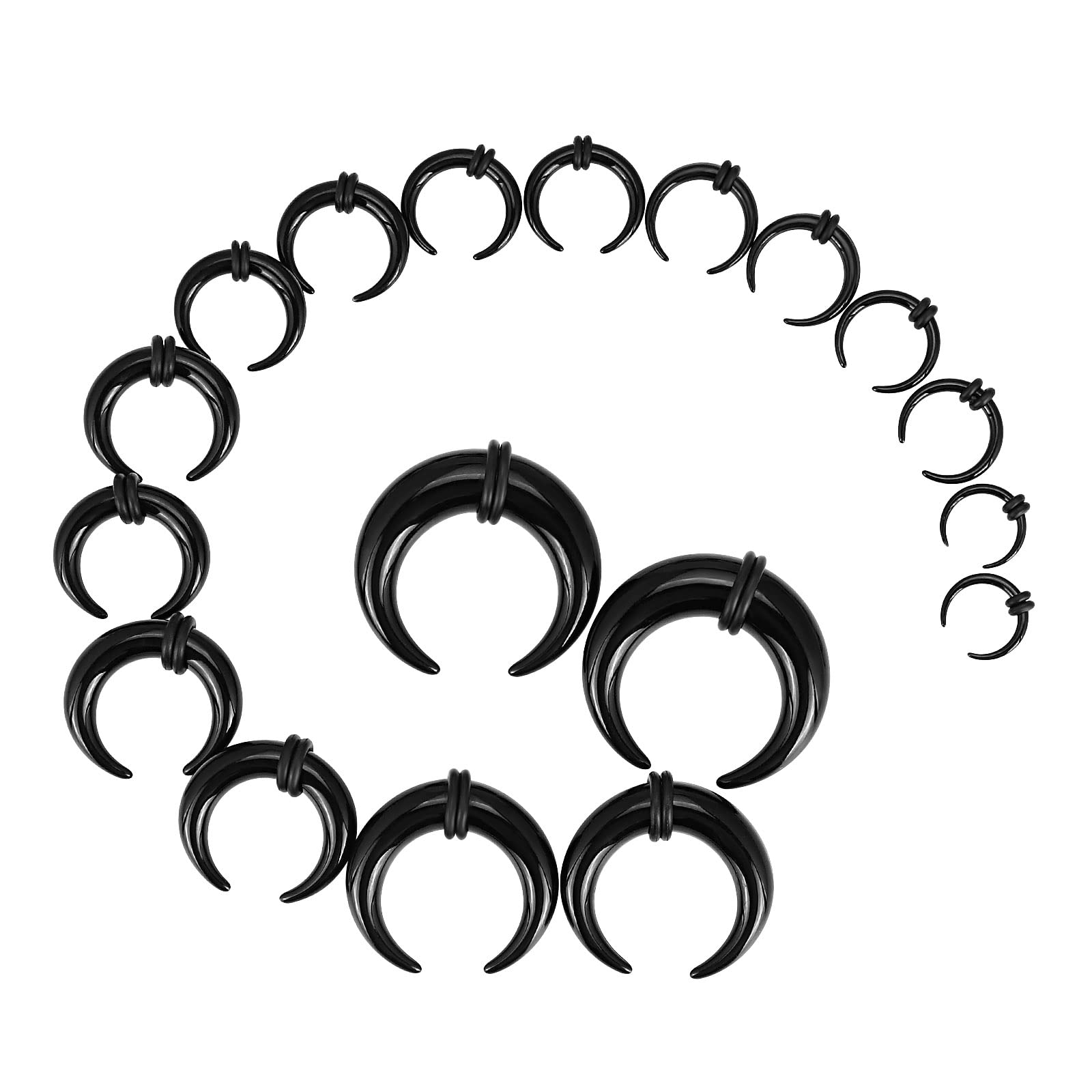 Body Jewelry Ear Gauges - 18 sztuk akrylowe przegrody Pincher stożki