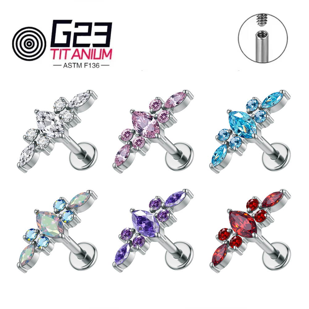 Zoor Body Jewelry - Kolczyk labret z tytanu ASTM F136,
