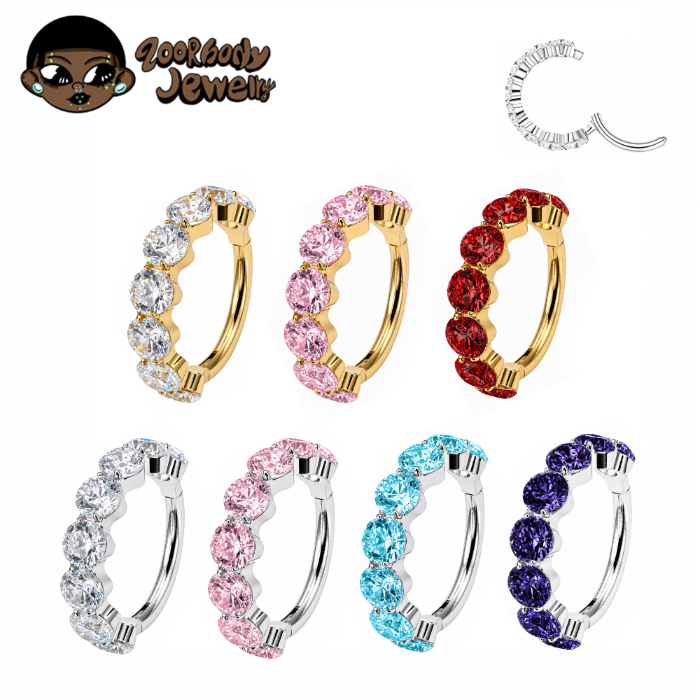 Zoor Body Jewelry - Kolczyk ZOOR F136 Tytanowy Luksusowy Cyrkonowy