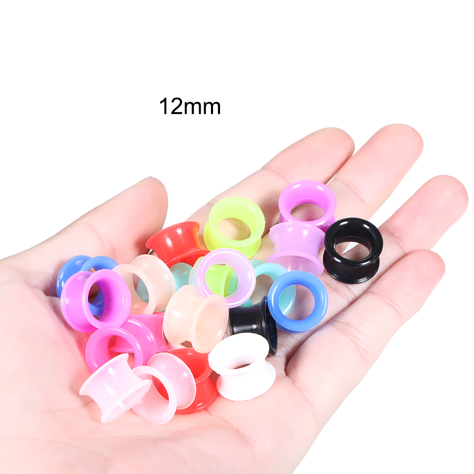 Body Jewelry Ear Gauges - 24 szt. Silikonowe rozpychacze do uszu