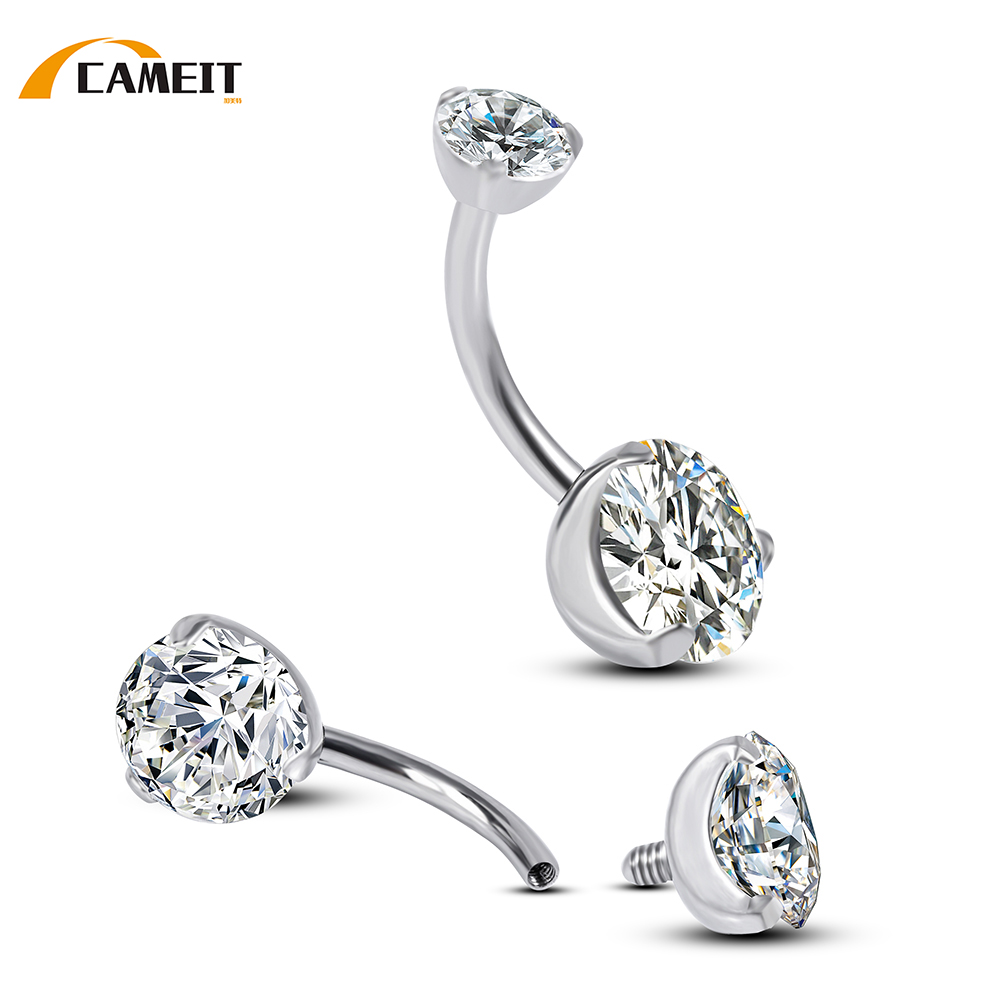 Zoor Body Jewelry - G23 Titanium CZ Stone Navel Earring