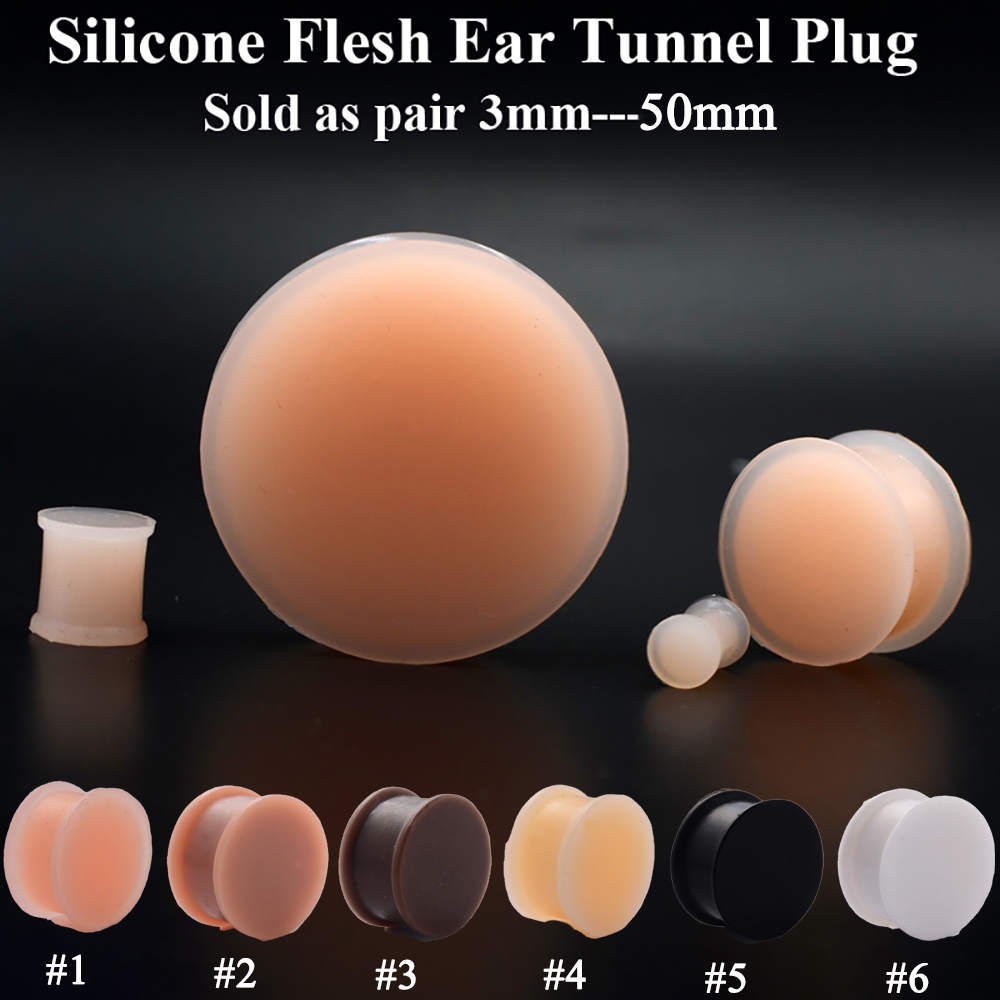 Body Jewelry Ear Gauges - 1 Para Silikonowe elastyczne grube zatyczki