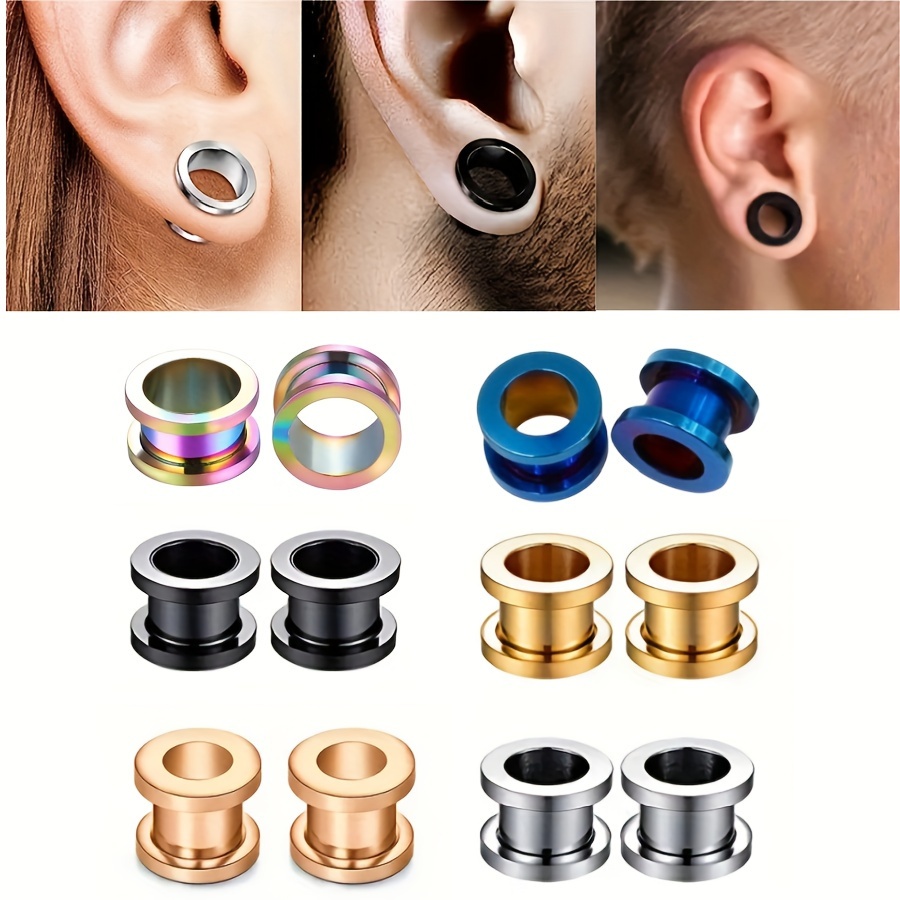 Body Jewelry Ear Gauges - Nowy 2 szt. Kolorowy anodowany śruba