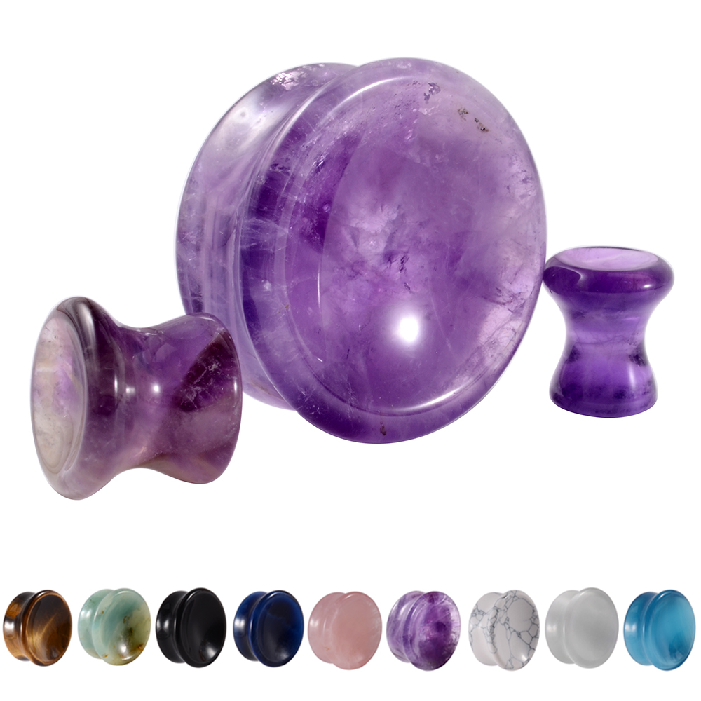 Body Jewelry Ear Gauges - Para kamienne wskaźniki uszu podwójne rozszerzenie
