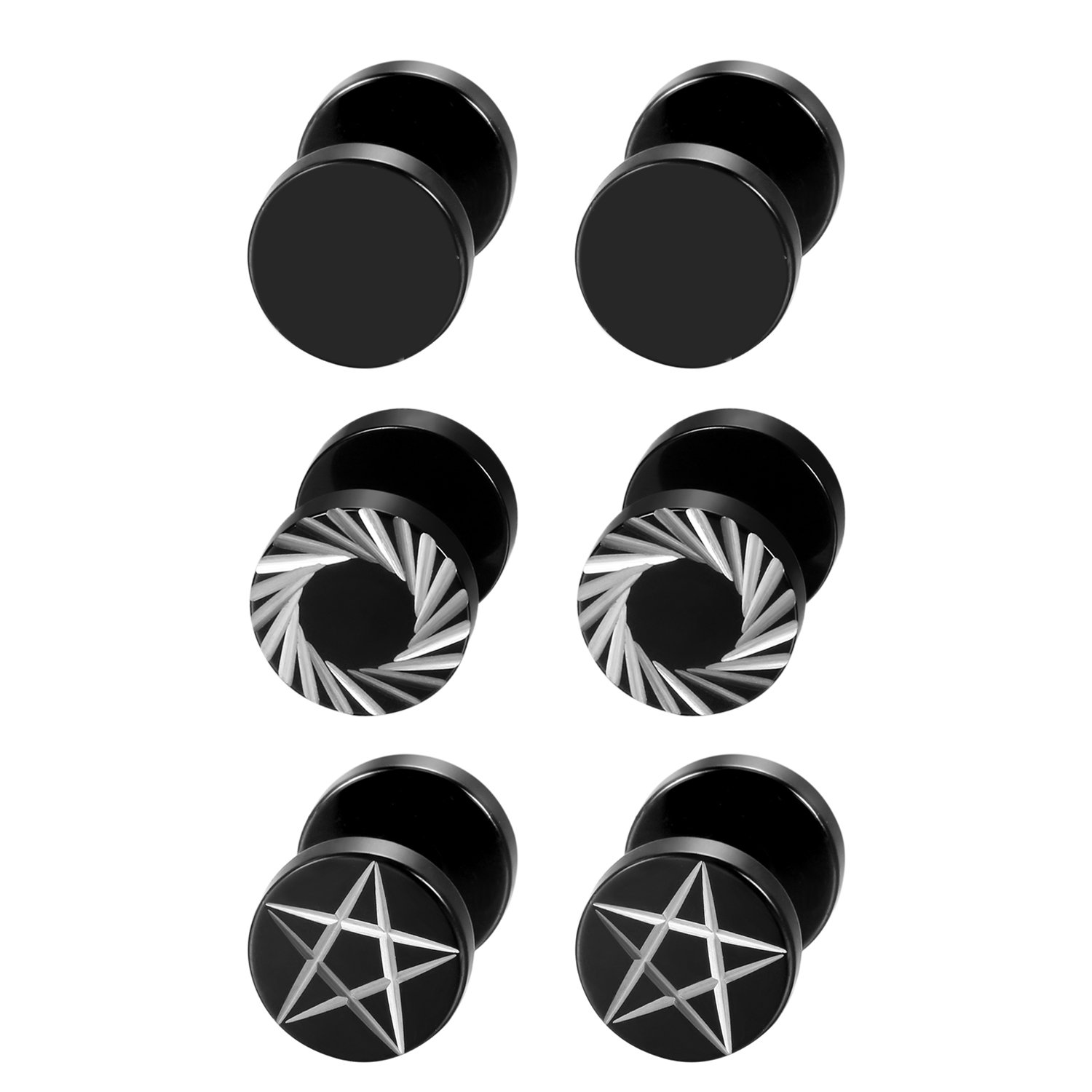 2 sztuk/6 sztuk czarne stal ni – Body Jewelry Ear Gauges recenzja i cena