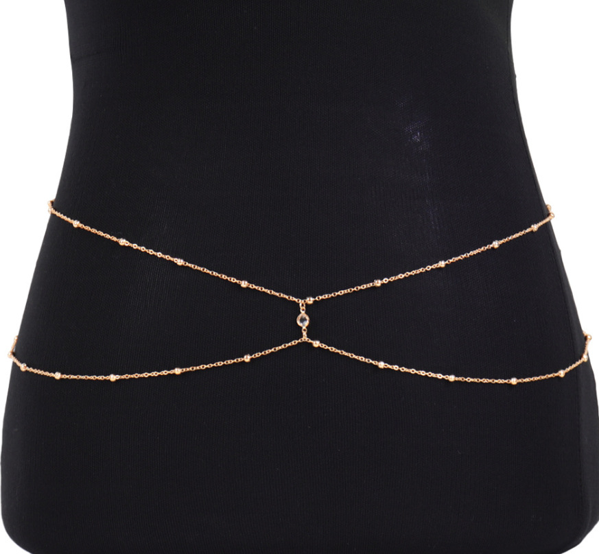 Clear Rhinestone Beaded Belly  – Body Jewelry By The Chain Gang recenzja i cena