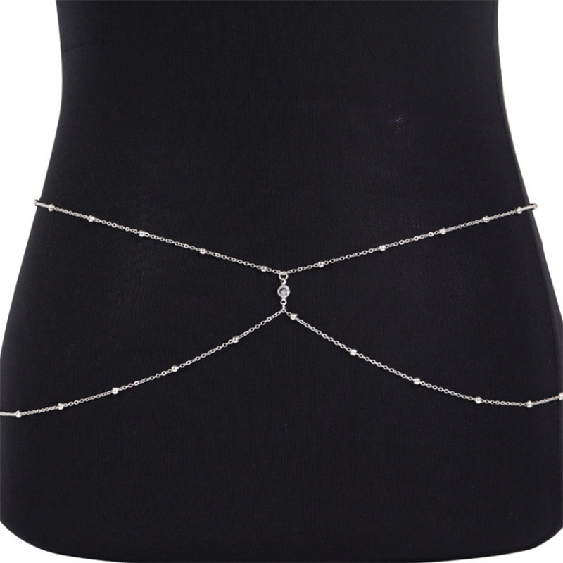 Clear Rhinestone Beaded Belly  – Body Jewelry By The Chain Gang recenzja i cena
